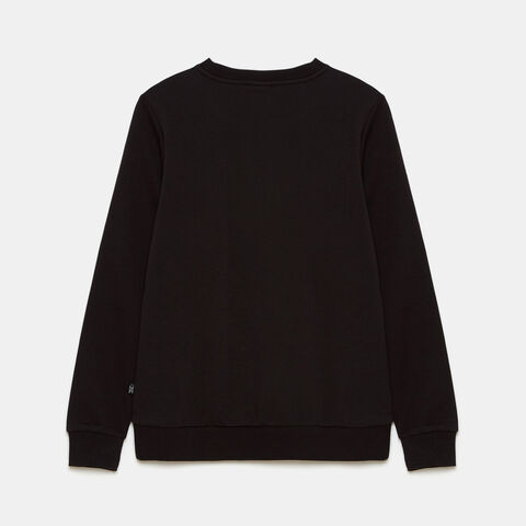 Sudadera De Cuello Redondo Con Logotipo, Negro Sudadera De Cuello Redondo Con Logotipo, Negro